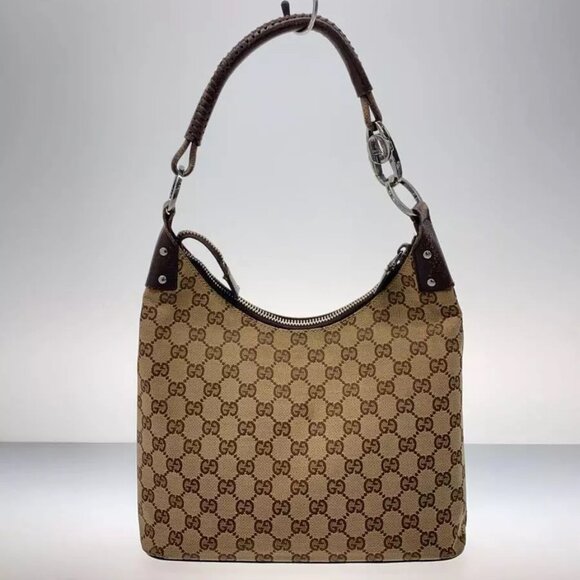 GUCCI Jackie Medium Shoulder Bag GG Canvas Authentic - Picture 3 of 11